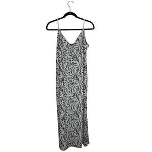 Afrm Women's Size 2X Amina Mesh Zebra Speghetti Strap Maxi Slip Dress
